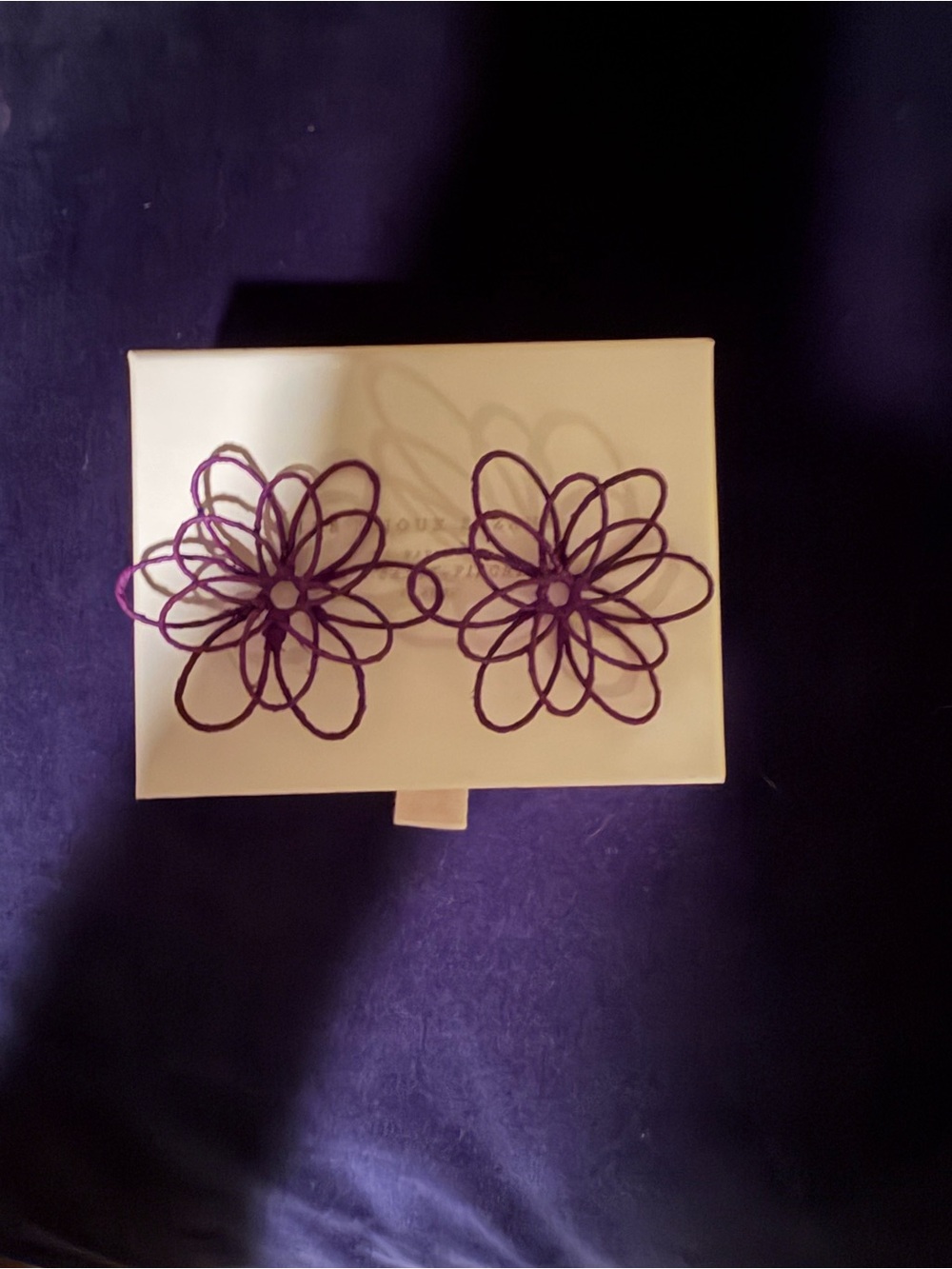 Sezane Floral Wire Statement Earrings in Purple - Women Accessories